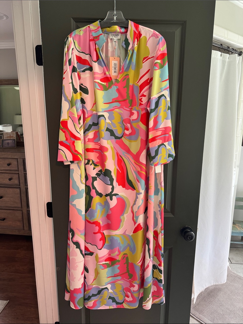 crosby. Multicolor Abstract V-Neck Maxi Dress